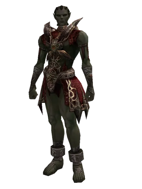 Set of Doom on a male Orc mystic, front view