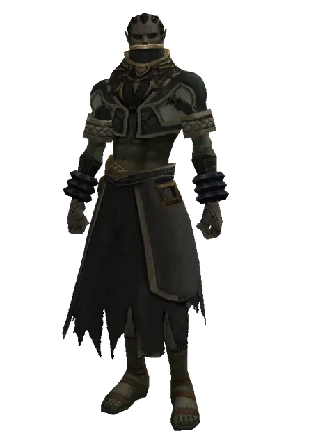 Mystic's (robe) on a male Orc mystic, front view
