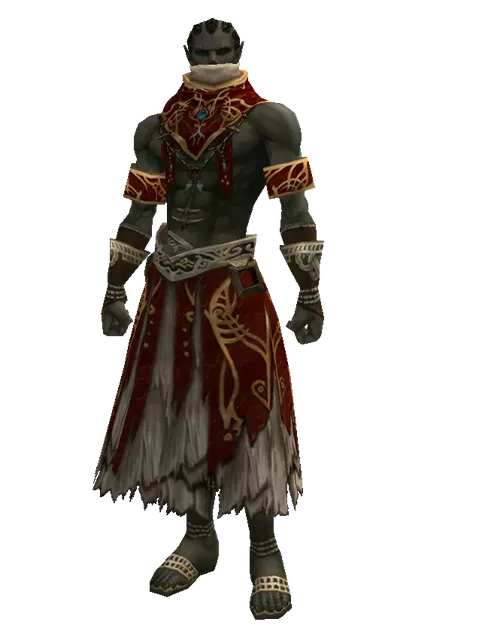 Set of Zubei on a male Orc mystic, front view