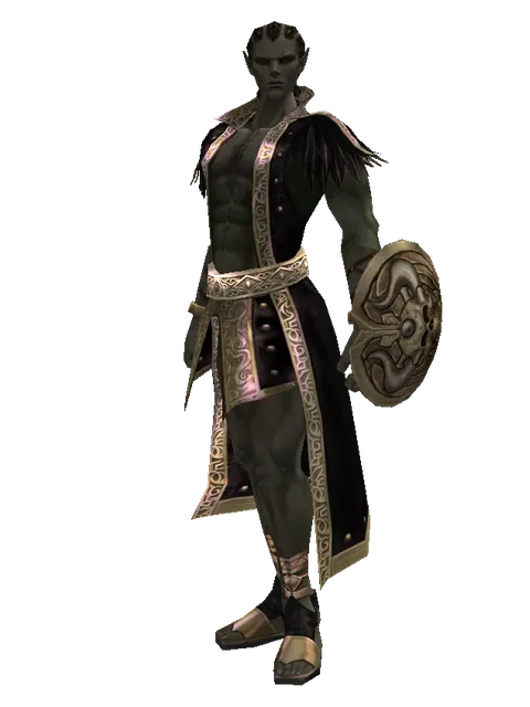 Bone Shield on a male Orc mystic, front view