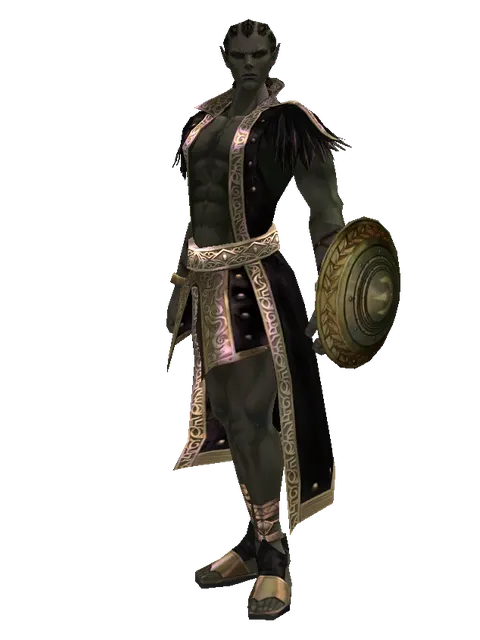 Bronze Shield on a male Orc mystic, front view