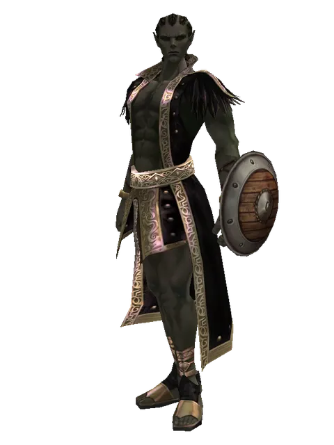 Buckler on a male Orc mystic, front view