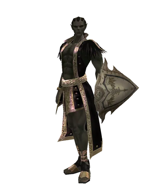 Full Plate Shield on a male Orc mystic, front view