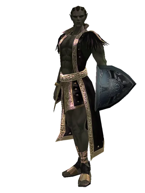 Kite Shield on a male Orc mystic, front view