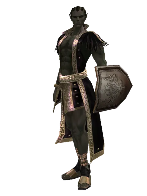Plate Shield on a male Orc mystic, front view