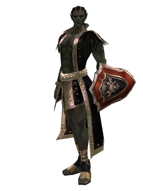 Shield of Nightmare on a male Orc mystic, front view