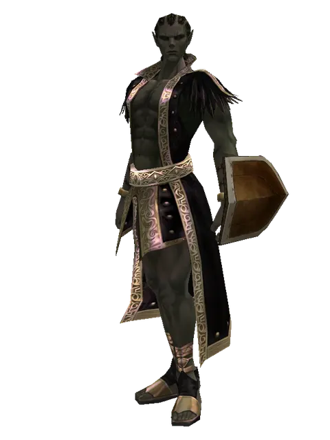 Small Shield on a male Orc mystic, front view