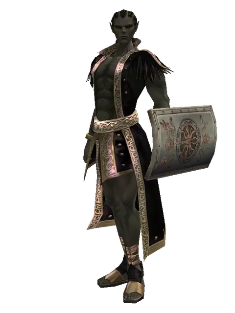 Tower Shield on a male Orc mystic, front view