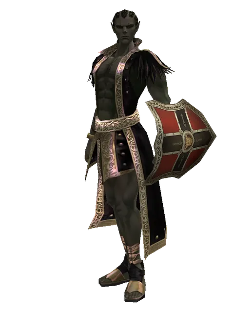 Zubei Shield on a male Orc mystic, front view