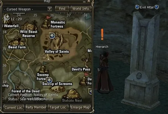 Evil Altar no Lineage 2 Scryde