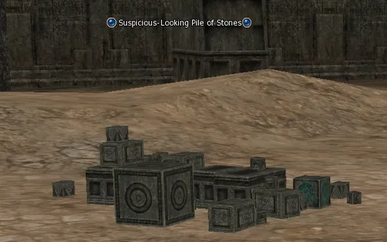 Suspicious-Looking Pile of Stones in Lineage 2 Interlude