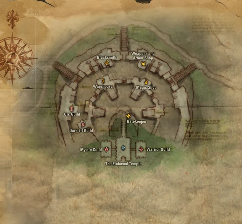 Where to find Guard Bayard: map of Town  of Goddard
