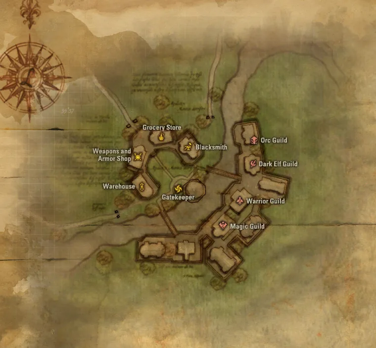 Where to find Warehouse Keeper Sorint: map of Hunters Village
